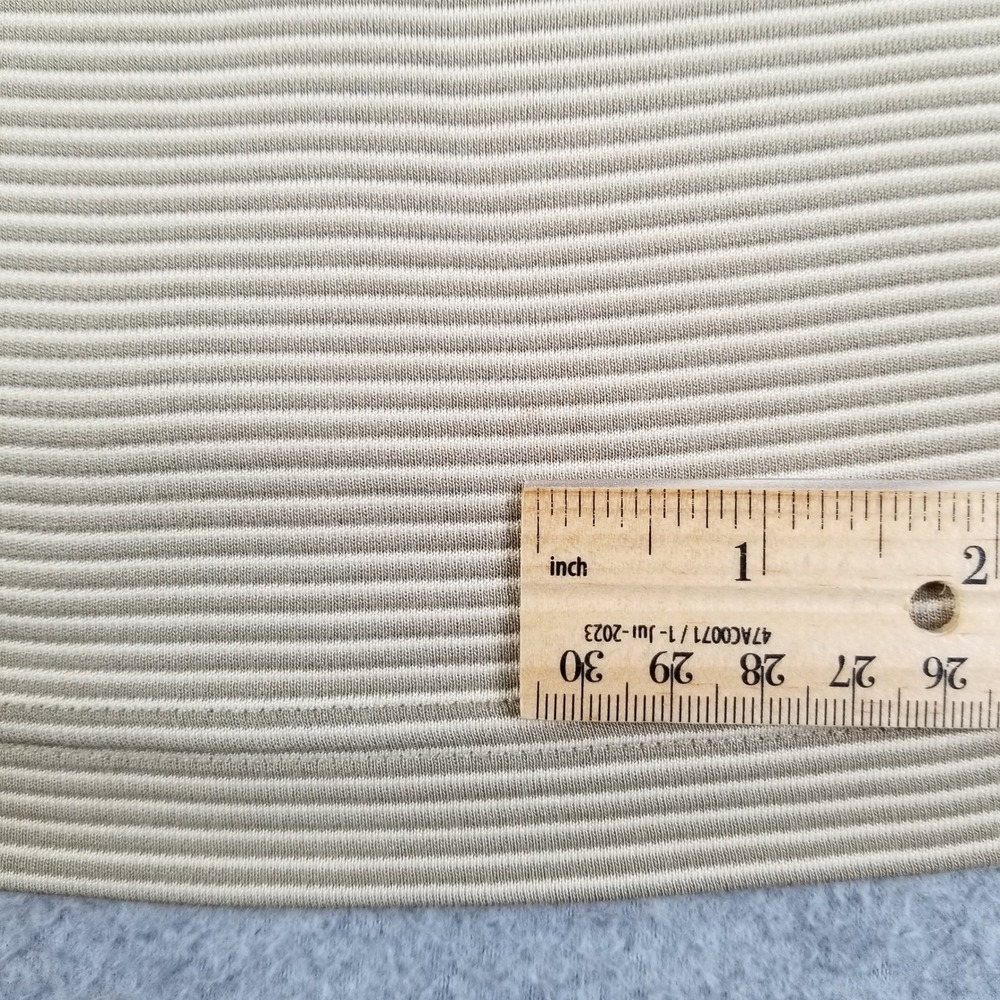 Van Heusen Polo Shirt Mens XXL 2XL Beige White Striped Short Sleeve Stretch Rib - Picture 12 of 12